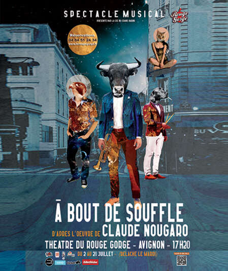 Affiche du spectacle À Bout de Souffle...d'après l'œuvre de Claude Nougaro