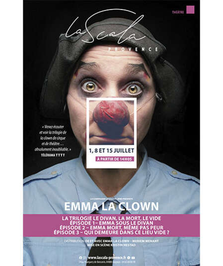 Affiche du spectacle Emma la Clown - La Trilogie - le Divan, la Mort, le Vide